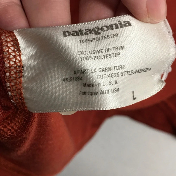 Patagonia Capilene Baselayer Shirt Short Sleeve Red USA Made Red M / L - Picture 7 of 9